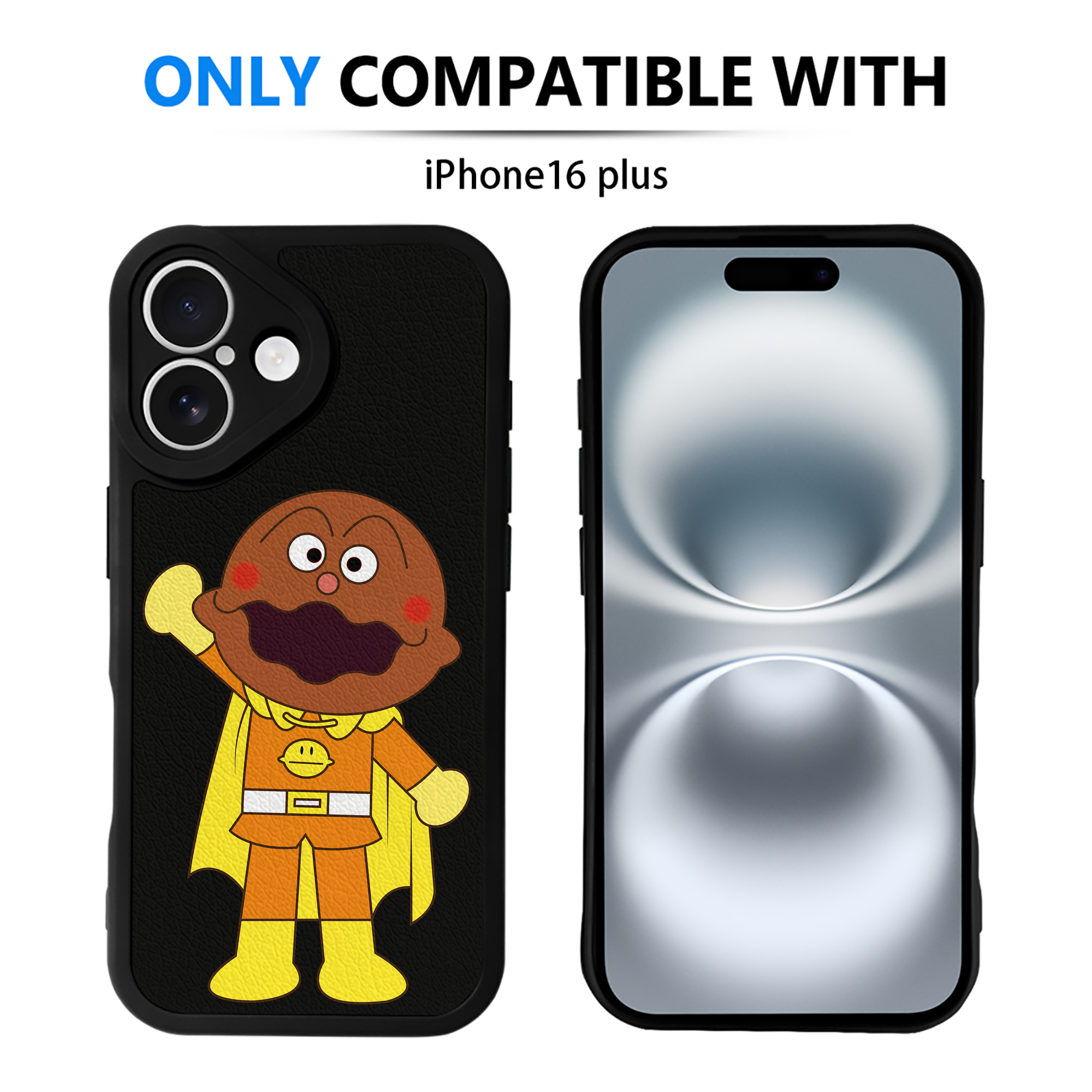 （画像用） アンパンマン Anpanman 【iPhone 16シリーズ対応】シリコンスマホケース（レザー調） 材質：シリコン